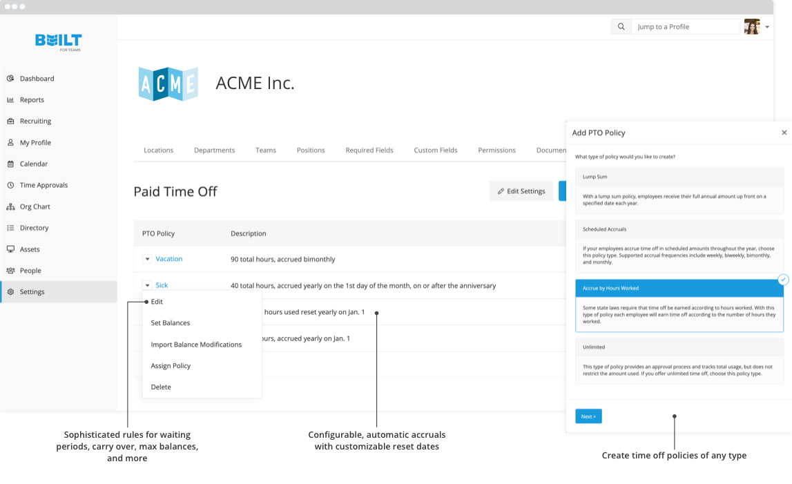 Customizable Policies